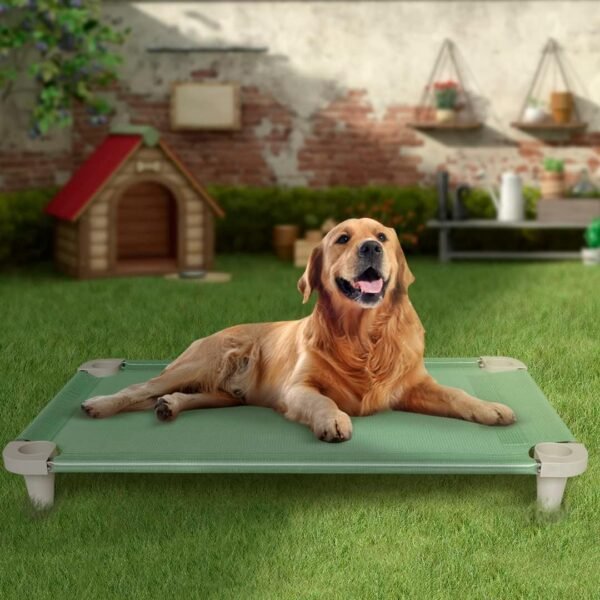 Cama Pet, Cama para Cachorros, Confortável e Higiênica, Manta Cor Verde e Pés Cor Gelo, Acrimet - Imagem 3