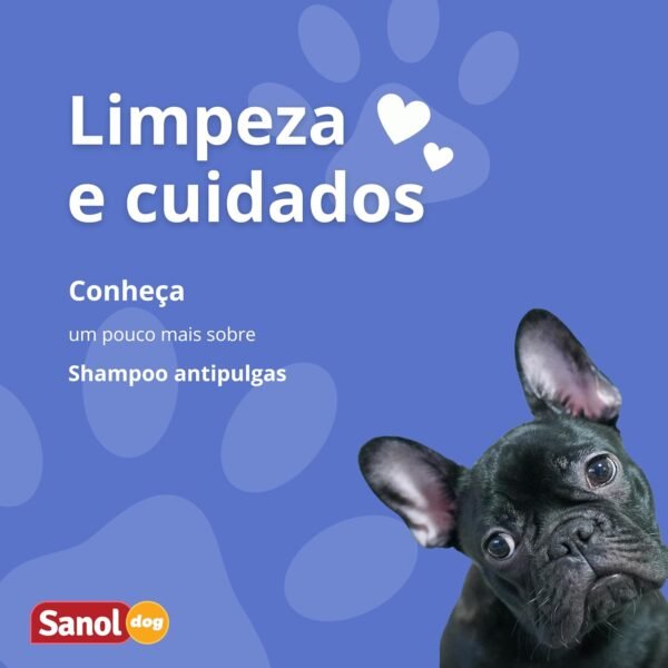 Sanol Dog Shampoo De Pêlos Para Cães Antipulgas 500 Ml Azul - Imagem 7