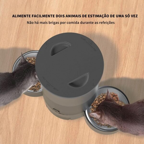 Alimentador de Animais de Estimação com Voz WIFI, Comedouro Automatico para Gatos, Distribuidor de Comida para Gatos com Tigela Dupla Cronometrada - Imagem 5