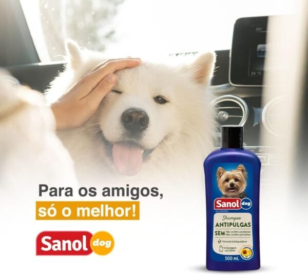 Sanol Dog Shampoo De Pêlos Para Cães Antipulgas 500 Ml Azul - Imagem 20