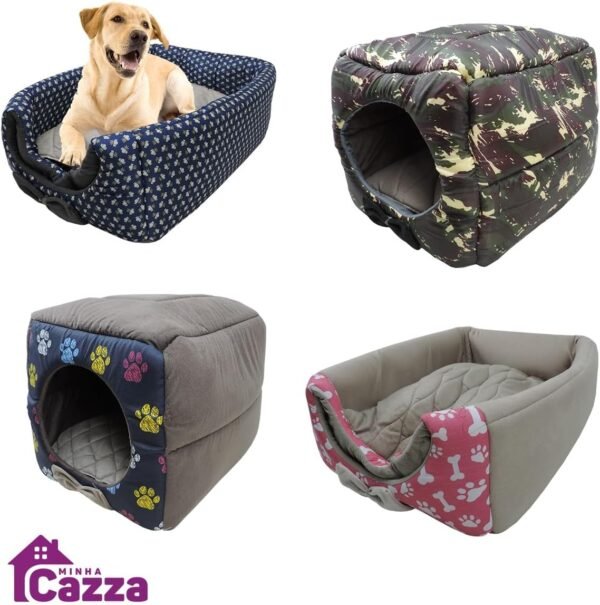 Cama Iglu e Toca Para Cachorro Luxo Preto Vime G - Imagem 4