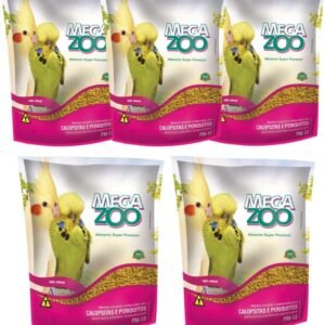 5 Ração Extrusada Megazoo Para Calopsita E Periquito Pm13 350g