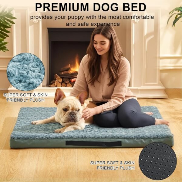 Camas ortopédicas para cães com capa lavável removível de espuma de ovo para animais de estimação com fundo antiderrapante, camas impermeáveis para cães, tamanho pequeno, 50 x 40 cm - Imagem 4