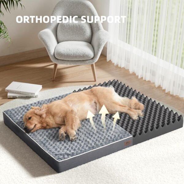 WESTERN HOME WH Cama grande para cães grandes, jumbo, médios, colchão ortopédico impermeável com capa lavável removível, cama grossa para cães de espuma de ovo com fundo antiderrapante - Image 2