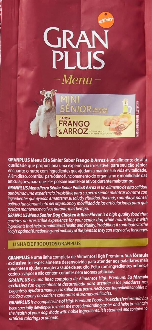 Affinity RAÇÃO GRAN PLUS MENU CÃO SENIOR MI 3KG - Imagem 4