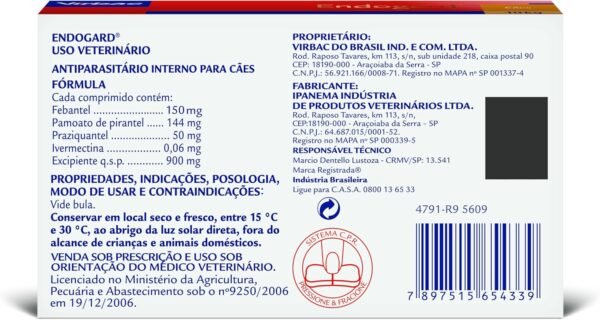 Virbac Endogard Vermífugo para Cães até 10 kg com 2 Comprimidos - Imagem 4