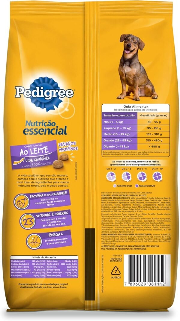 Ração Pedigree Nutrição Essencial Carne Ao Leite Para Cães Adultos 15kg - Imagem 2