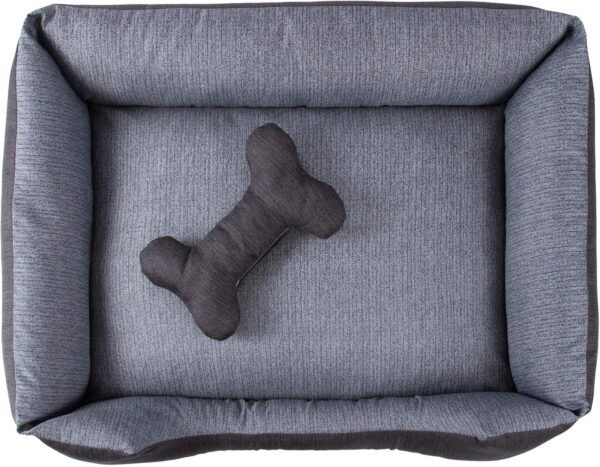 Cama Pet para Cachorro ou Gato Tamanho Médio 70x50cm Com Zíper Lavável Para Animais até 16 kg (Grafite/Preto) - Imagem 2