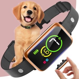 Coleira antilatido para cães pequenos, médios e grandes, coleiras inteligentes recarregáveis antilatido para cães, coleiras automáticas para latidos com vibração de bipe efetiva, 7 sensibilidades