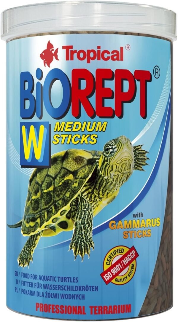 BIOREPT W - rações em bastões com múltiplos ingredientes para as tartarugas aquáticas com krill e gammarus - Pote 300g