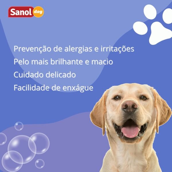 Sanol Dog Shampoo De Pêlos Para Cães Antipulgas 500 Ml Azul - Imagem 10