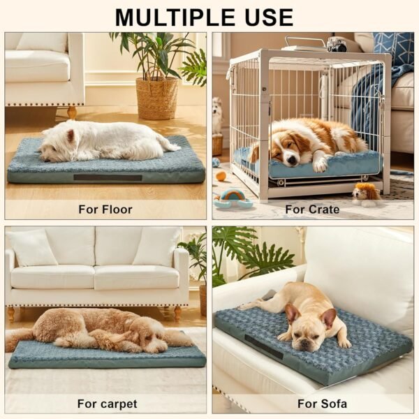 Camas ortopédicas para cães com capa lavável removível de espuma de ovo para animais de estimação com fundo antiderrapante, camas impermeáveis para cães, tamanho pequeno, 50 x 40 cm - Imagem 5