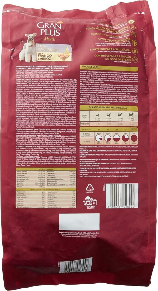 Affinity RAÇÃO GRAN PLUS MENU CÃO SENIOR MI 3KG - Imagem 2